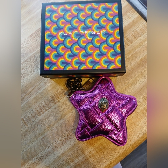Kurt Geiger Handbags - Kurt Geiger NWT/NIB Pink Metallic Star Bag Charm/Keychain Coin Pouch